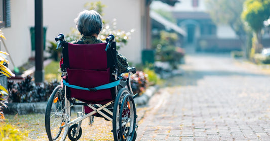 Woman in wheelchair demonstrating independence