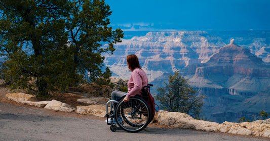 Person in wheelchair managing health independently